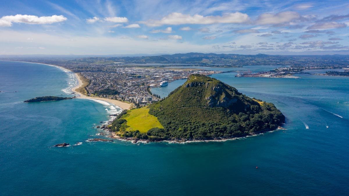 View of Mount Maunganui in New Zealand