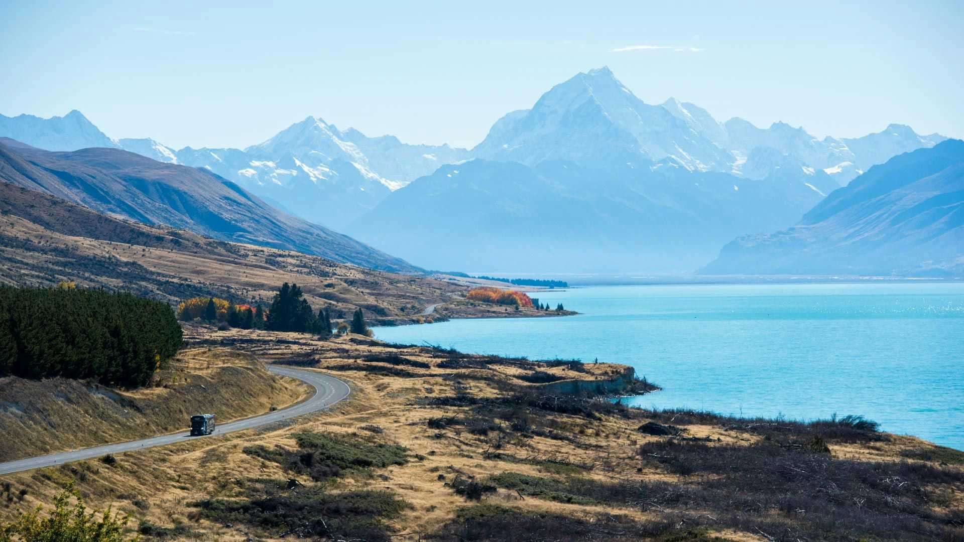 View of the Southerns Alps and Lake Pukaki