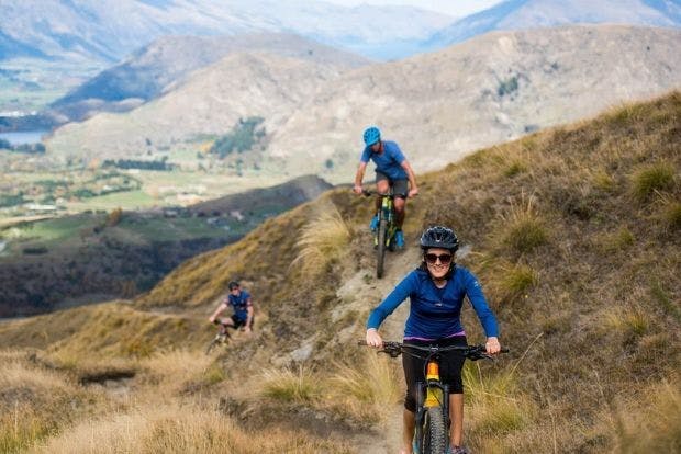 Wild Kiwi guests mountain biking in New Zealand