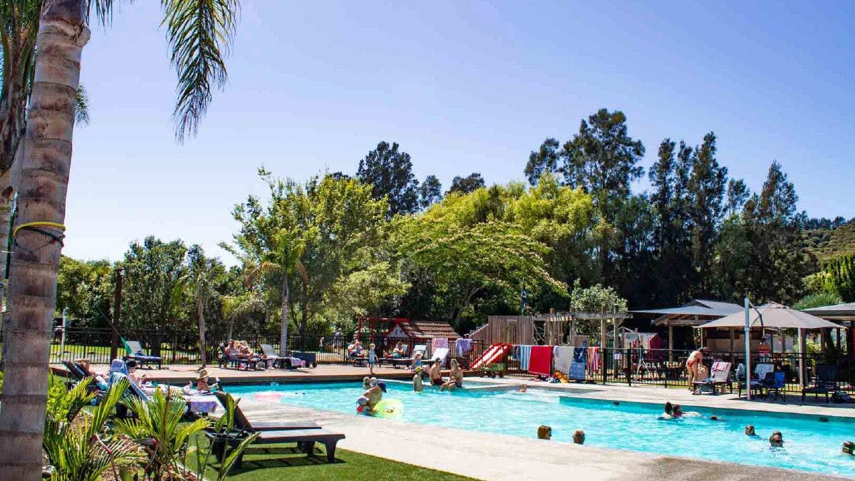 New Zealand hostel swimming pool