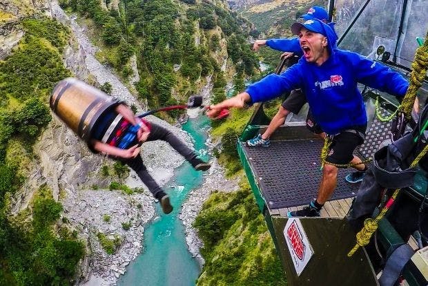 Wild Kiwi guest on the Canyon Swing in Queenstown