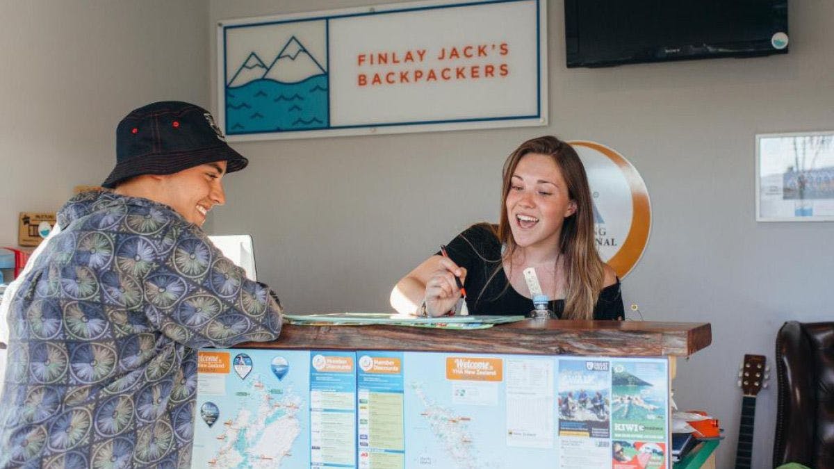 Finlay Jack's Backpackers reception desk