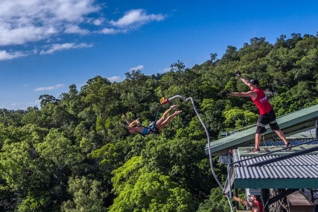 Wild Kiwi guest bungy jumping in Queenstown